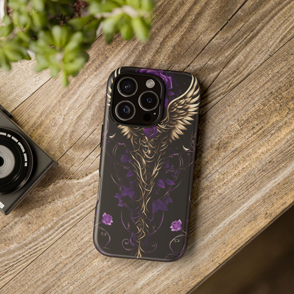 Phone Case - Tough - Purple Skull & Wings