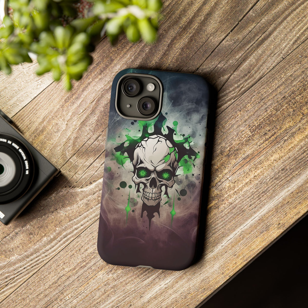 Phone Case - Tough - Green Skull