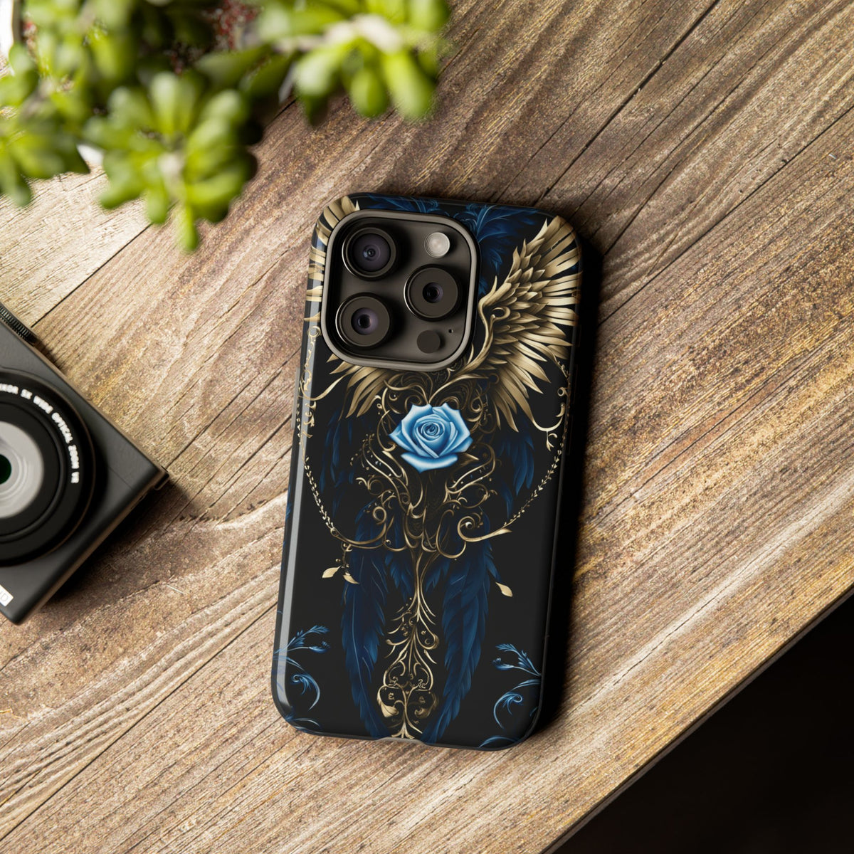 Phone Case - Tough - Blue Skull & Wings