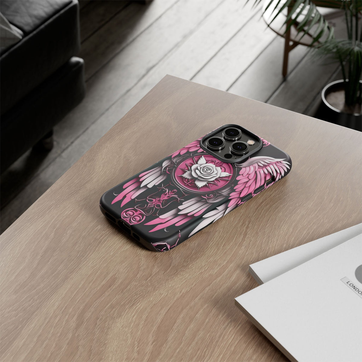 Phone Case - Tough - Pink Angel Wings