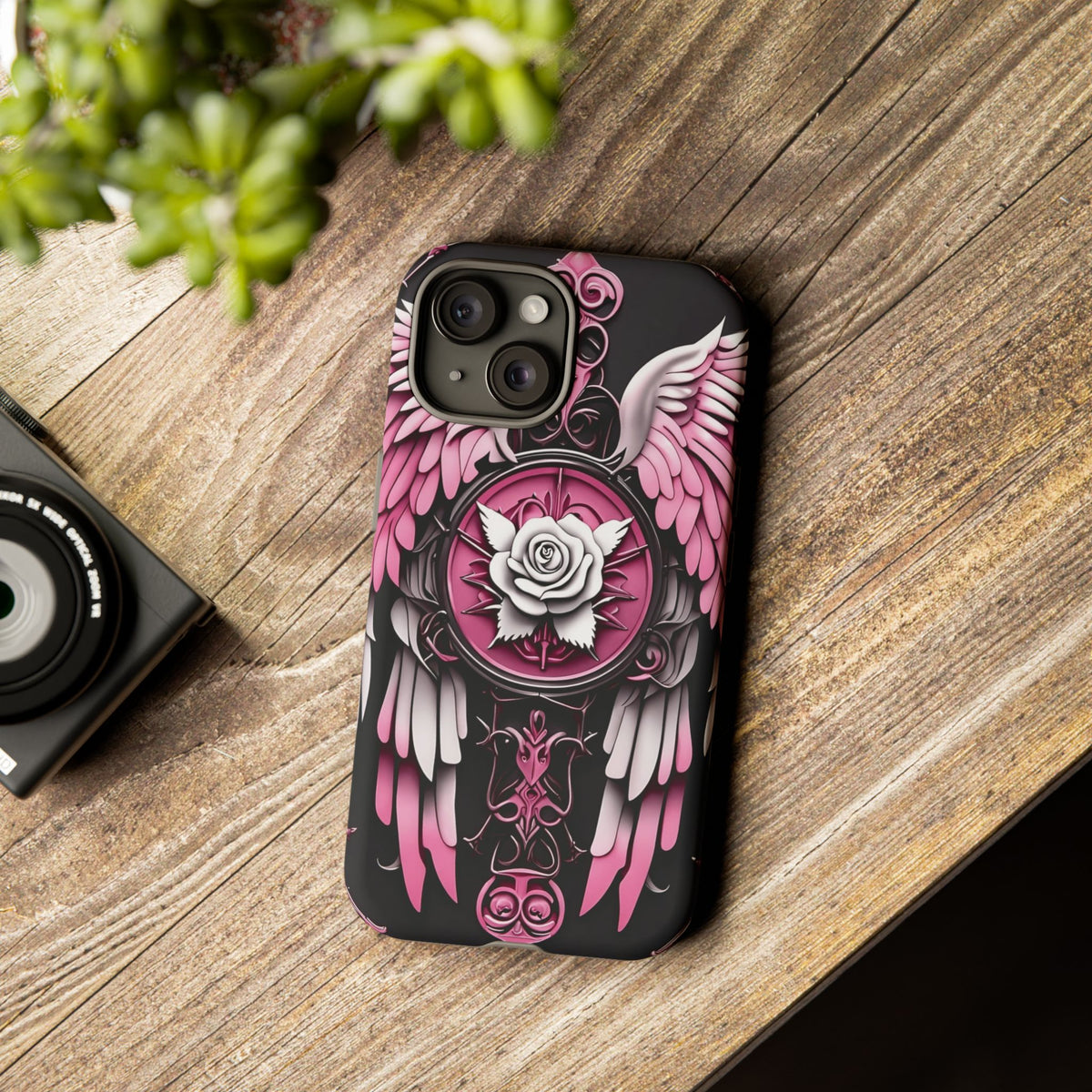 Phone Case - Tough - Pink Angel Wings