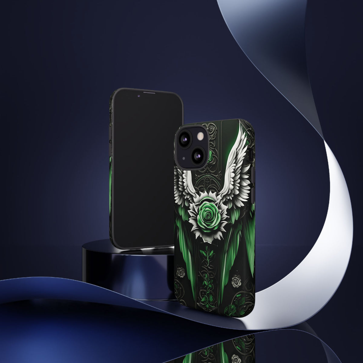 Phone Case - Tough - Green Angel Wings