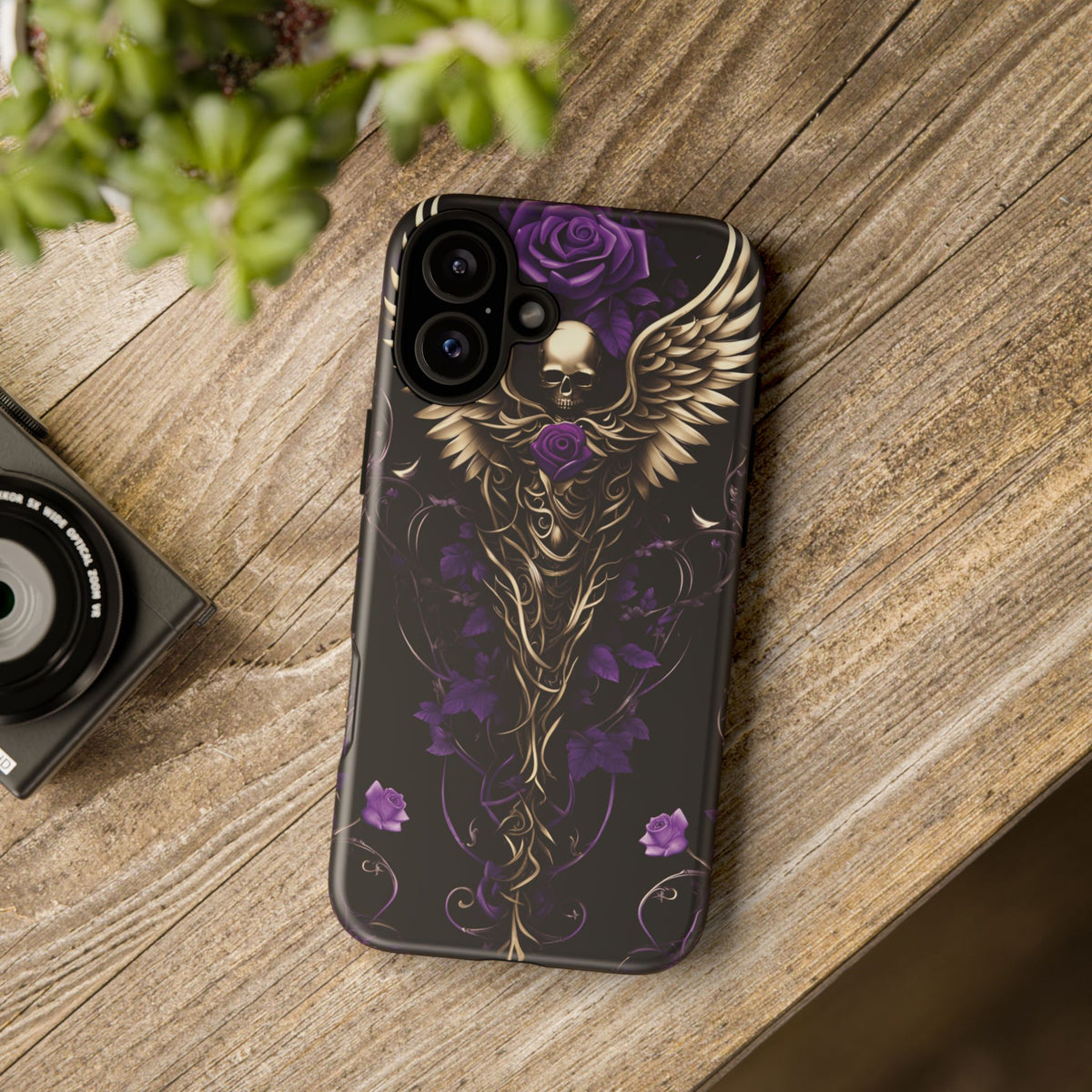 Phone Case - Tough - Purple Skull & Wings