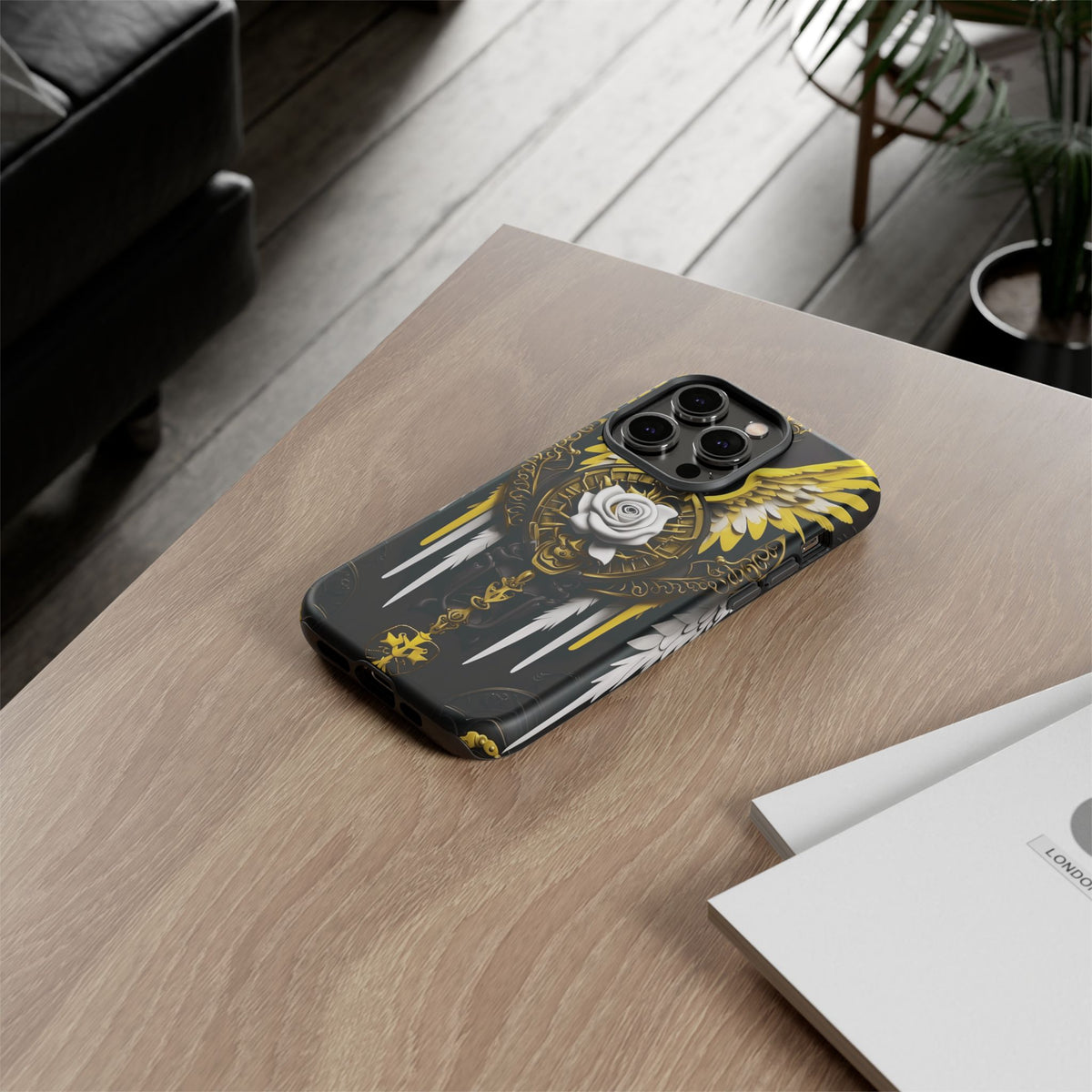 Phone Case - Tough - Yellow Angel Wings