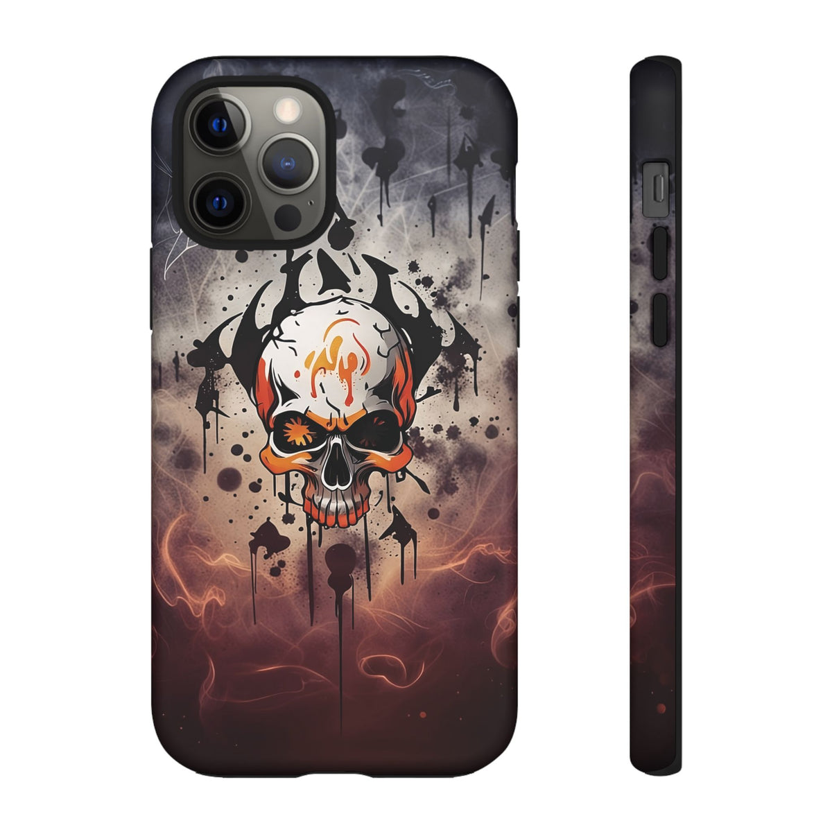 Phone Case - Tough - Orange Skull