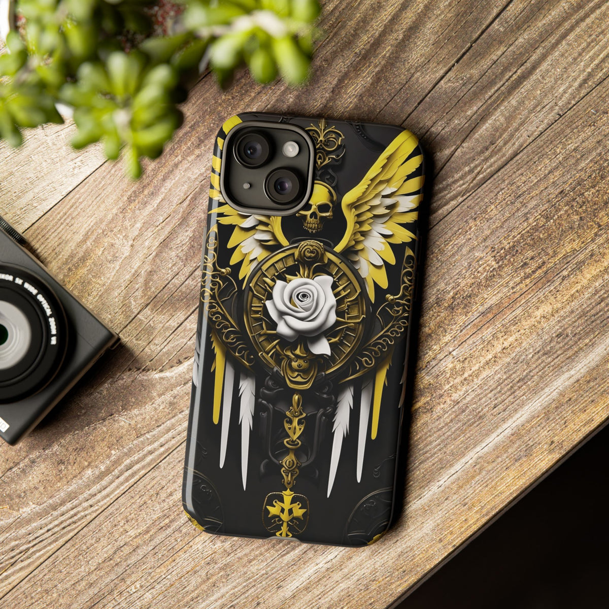 Phone Case - Tough - Yellow Angel Wings