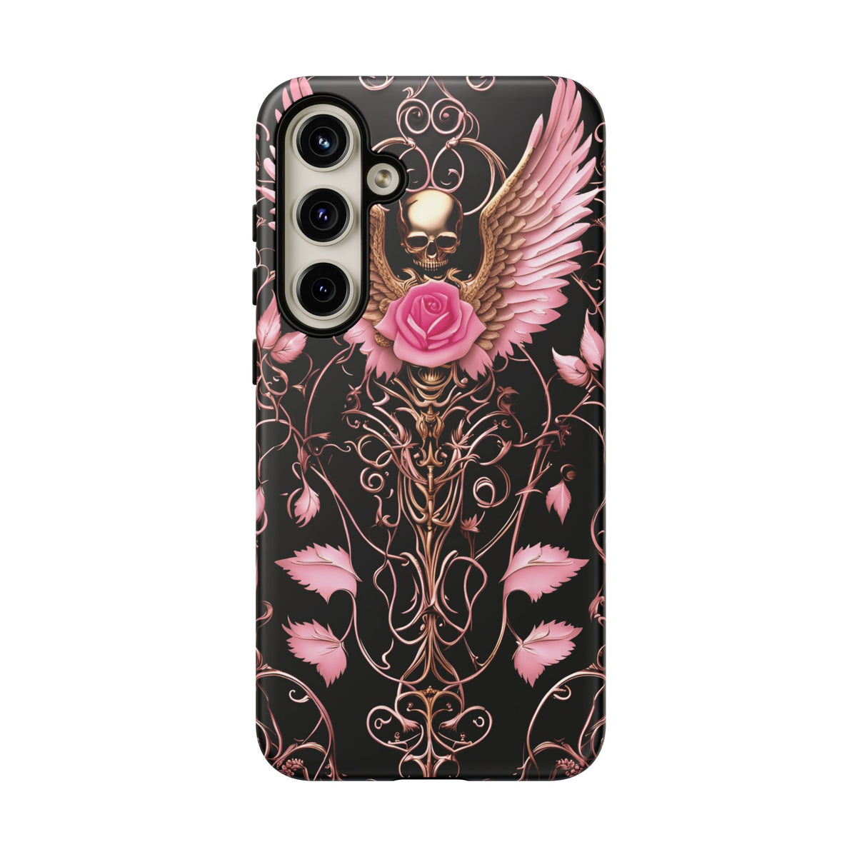 Phone Case - Tough - Pink Skull & Wings