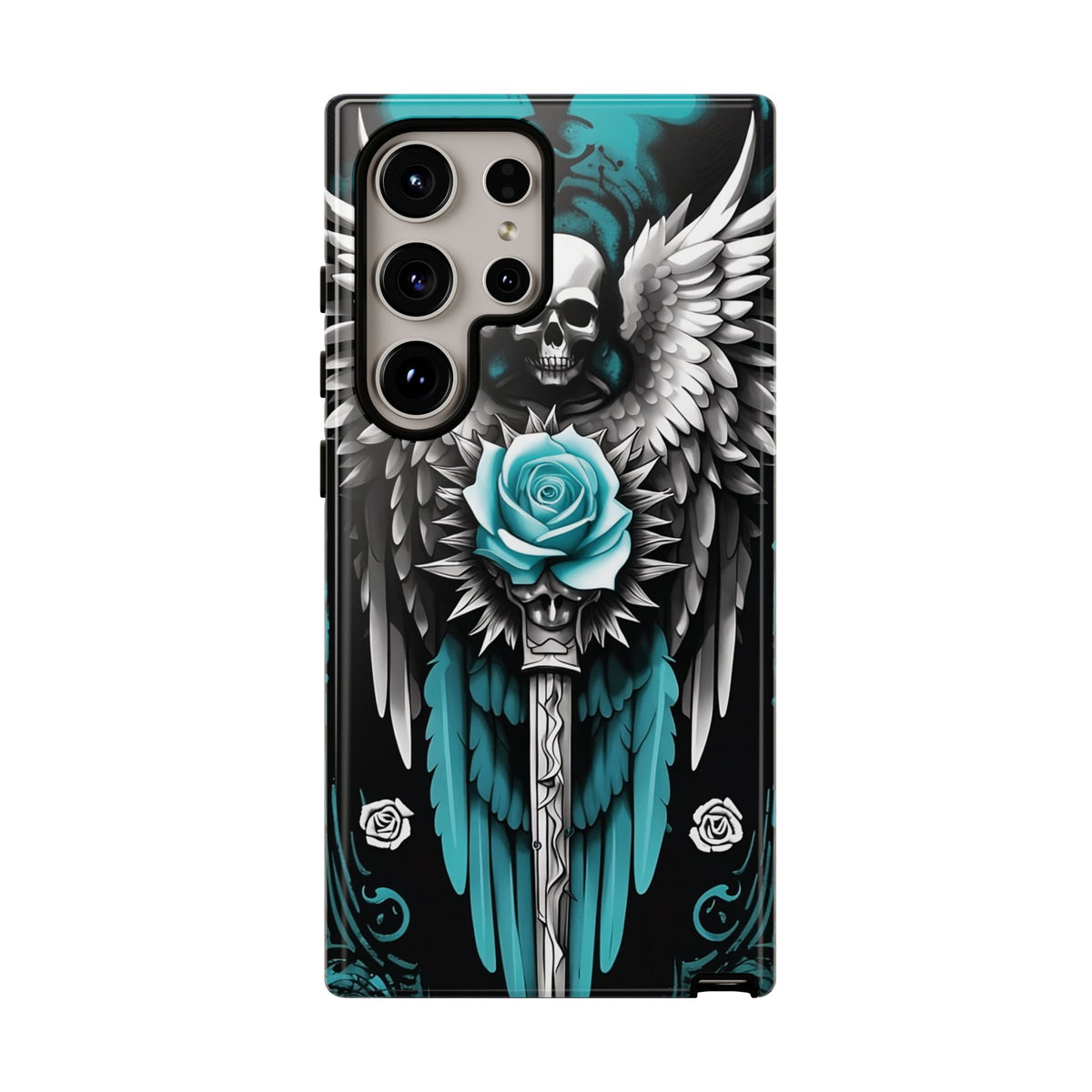 Phone Case - Tough - Cyan Angel Wings