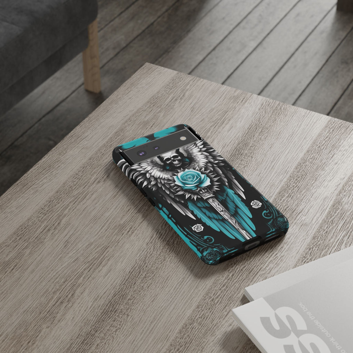 Phone Case - Tough - Cyan Angel Wings