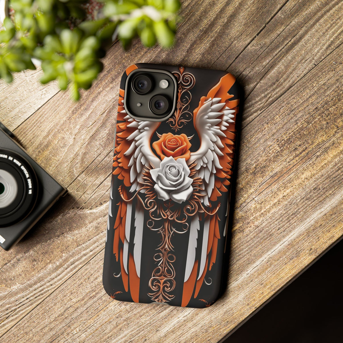Phone Case - Tough - Orange Angel Wings