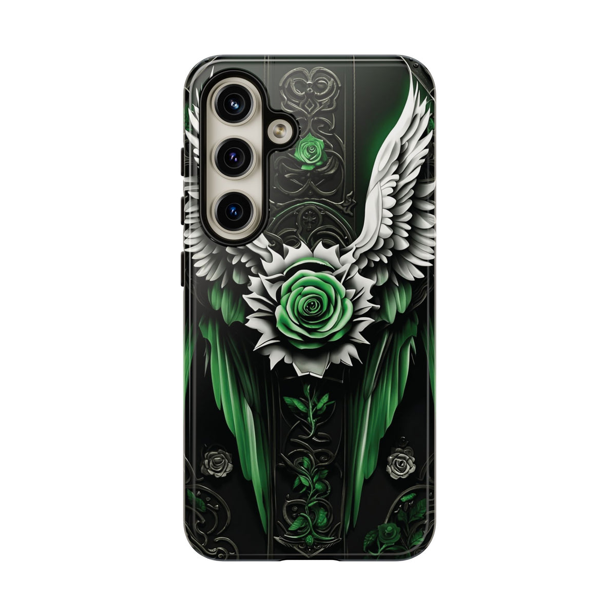 Phone Case - Tough - Green Angel Wings