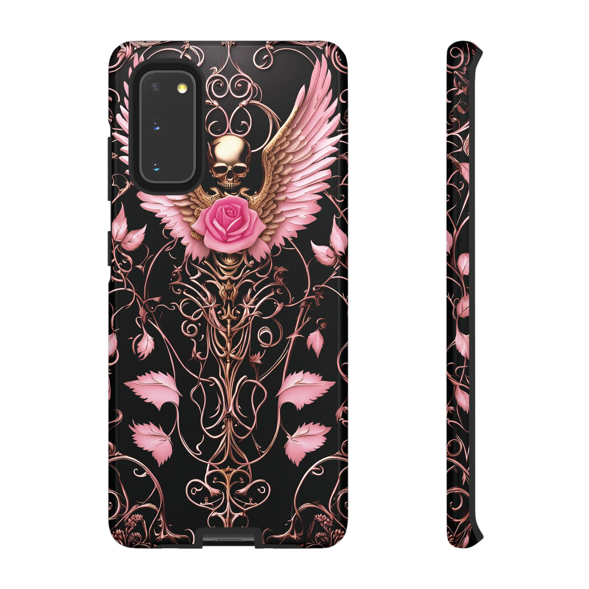 Phone Case - Tough - Pink Skull & Wings