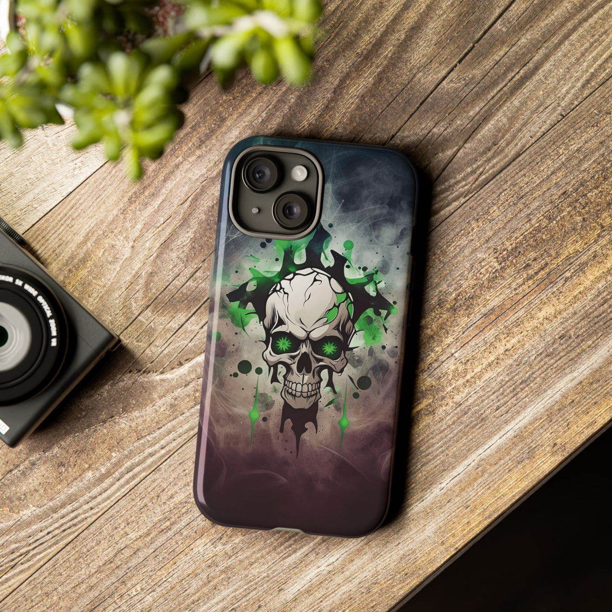 Phone Case - Tough - Green Skull