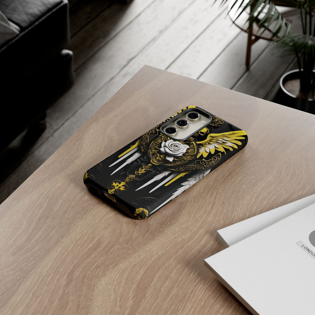 Phone Case - Tough - Yellow Angel Wings