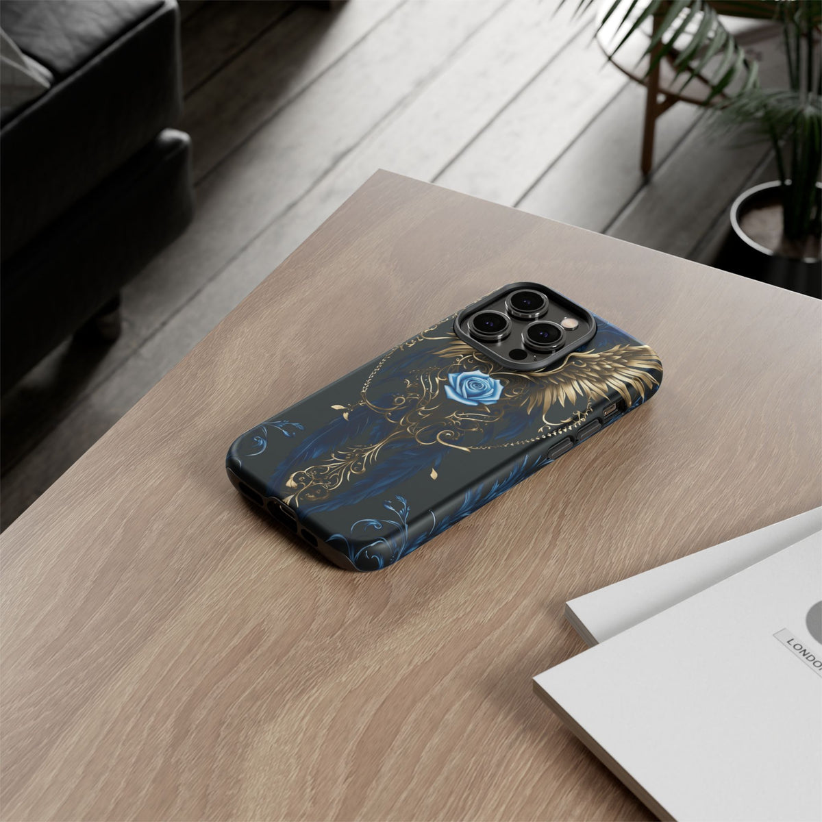 Phone Case - Tough - Blue Skull & Wings
