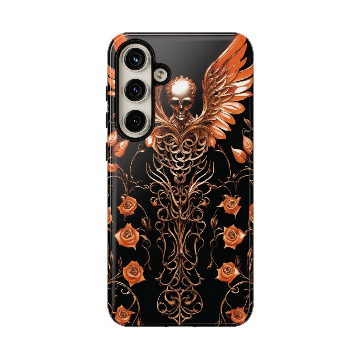 Phone Case - Tough - Orange Skull & Wings