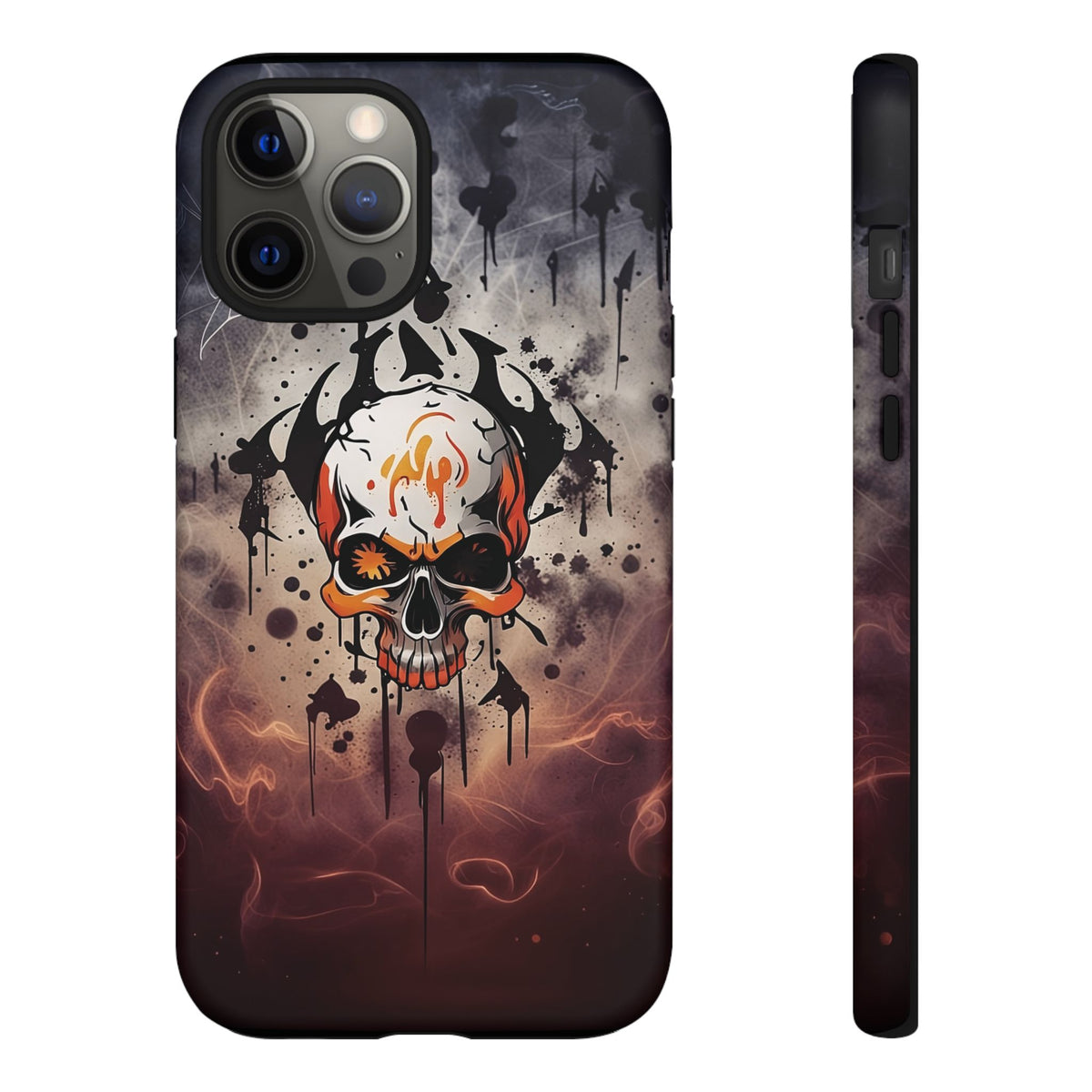 Phone Case - Tough - Orange Skull