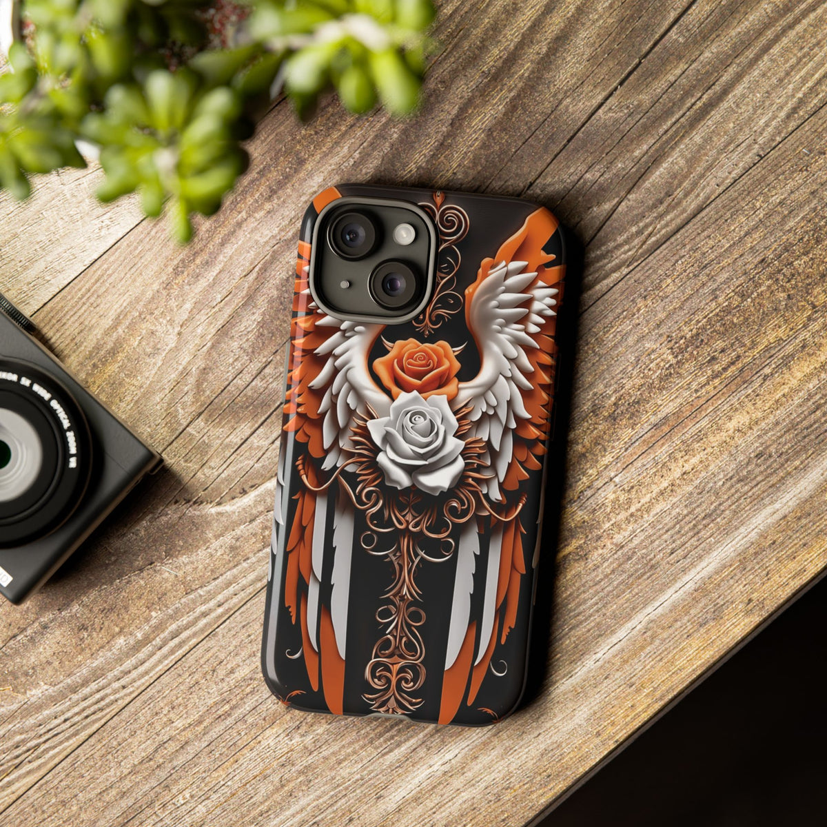 Phone Case - Tough - Orange Angel Wings