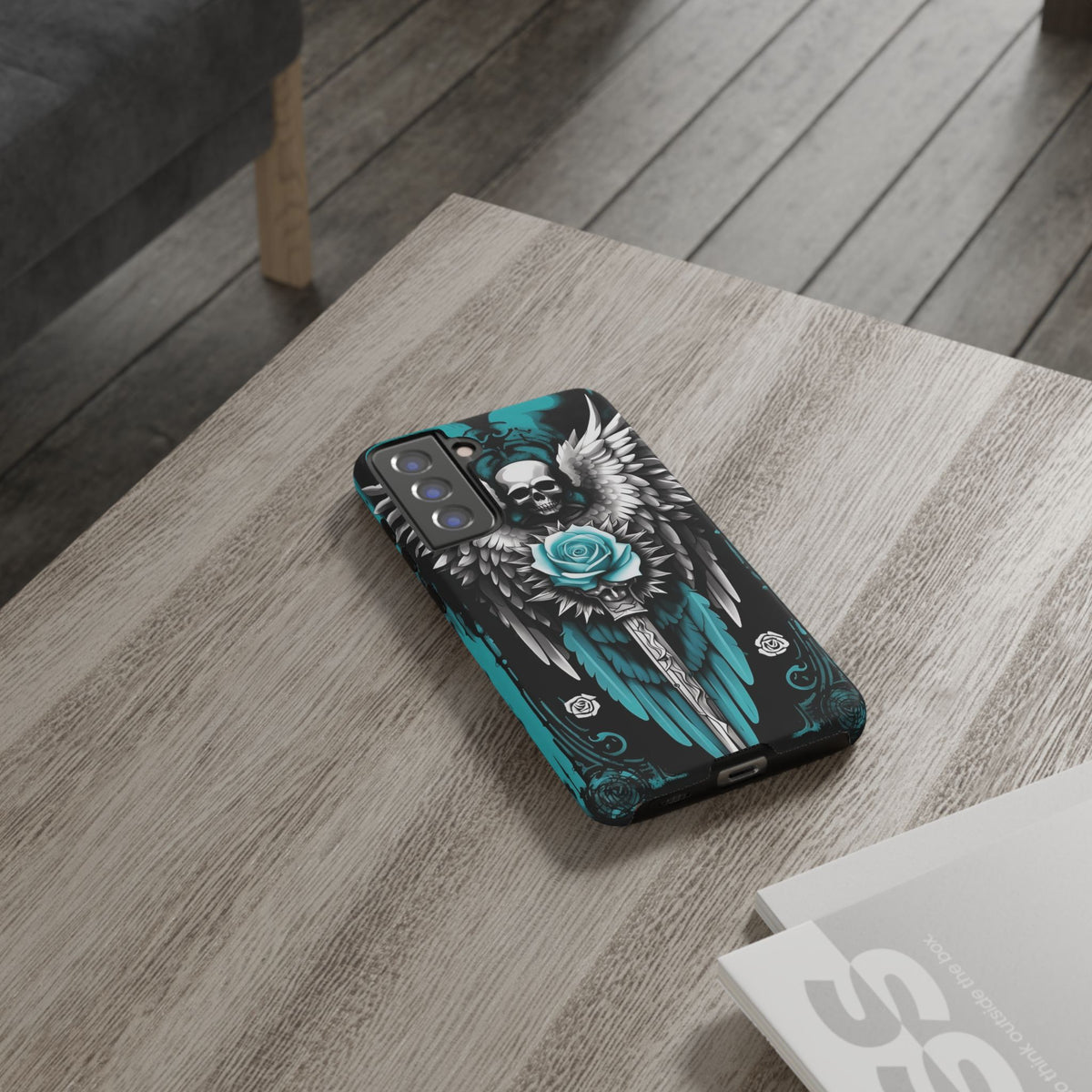 Phone Case - Tough - Cyan Angel Wings