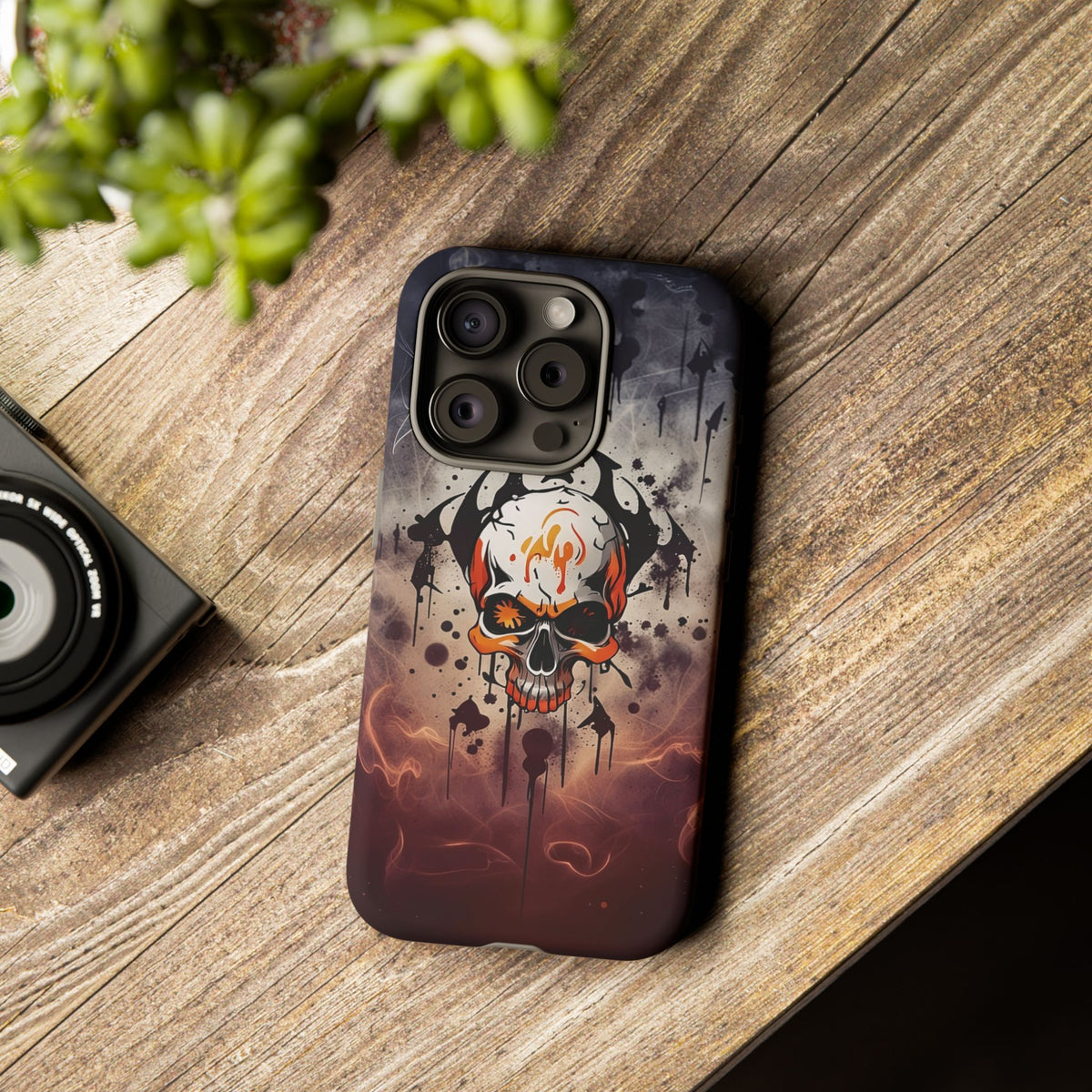 Phone Case - Tough - Orange Skull