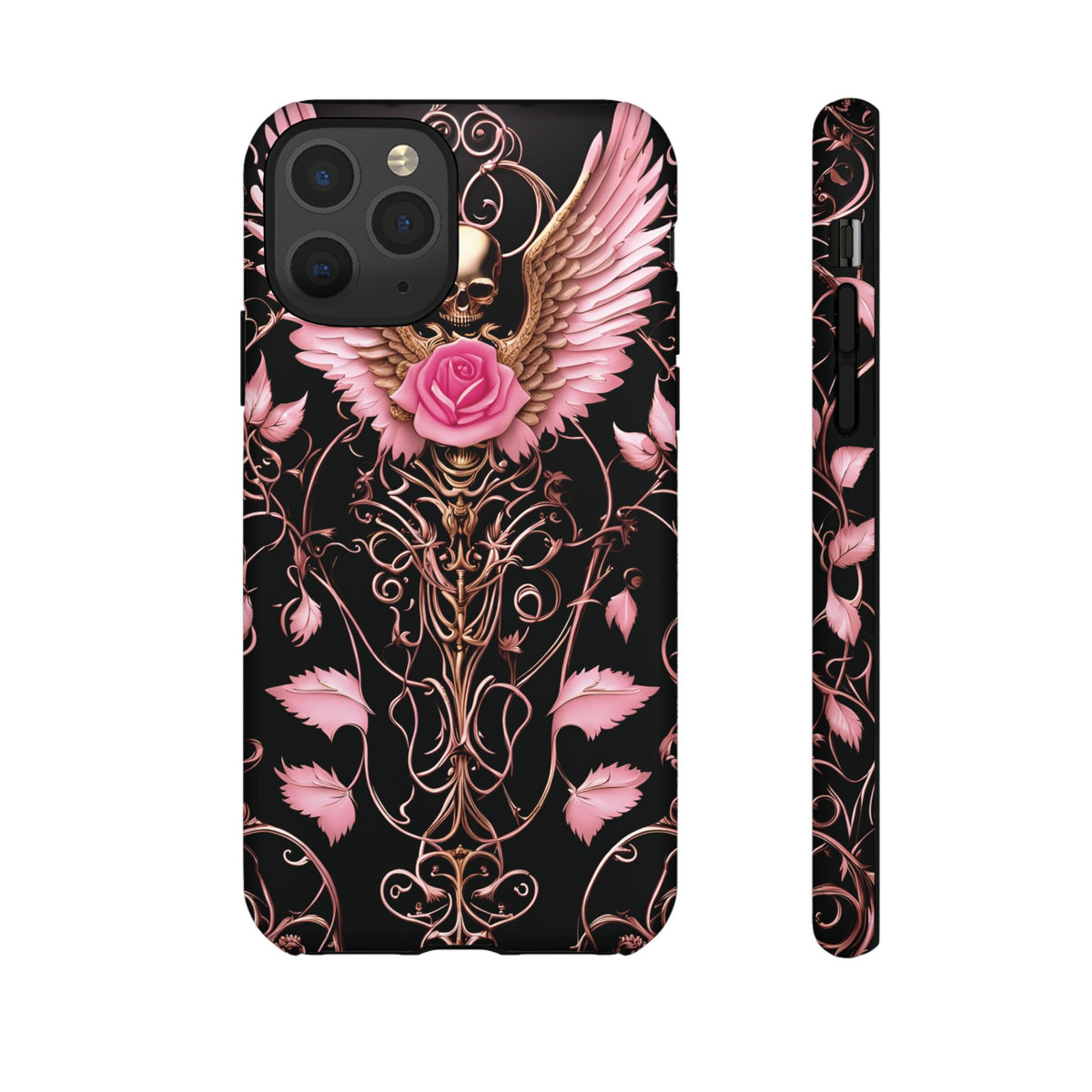 Phone Case - Tough - Pink Skull & Wings