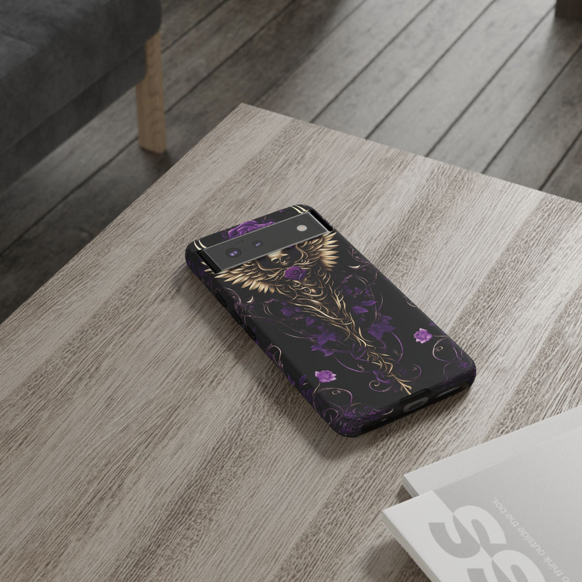 Phone Case - Tough - Purple Skull & Wings