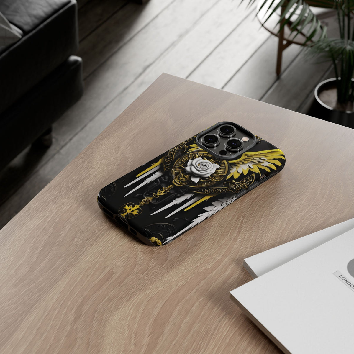 Phone Case - Tough - Yellow Angel Wings