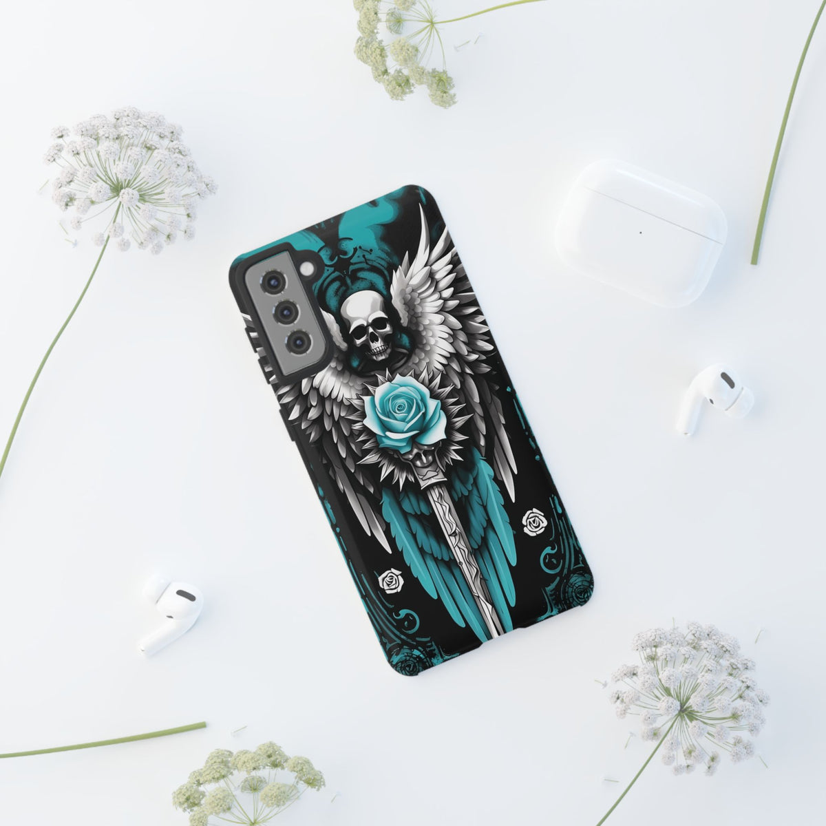 Phone Case - Tough - Cyan Angel Wings