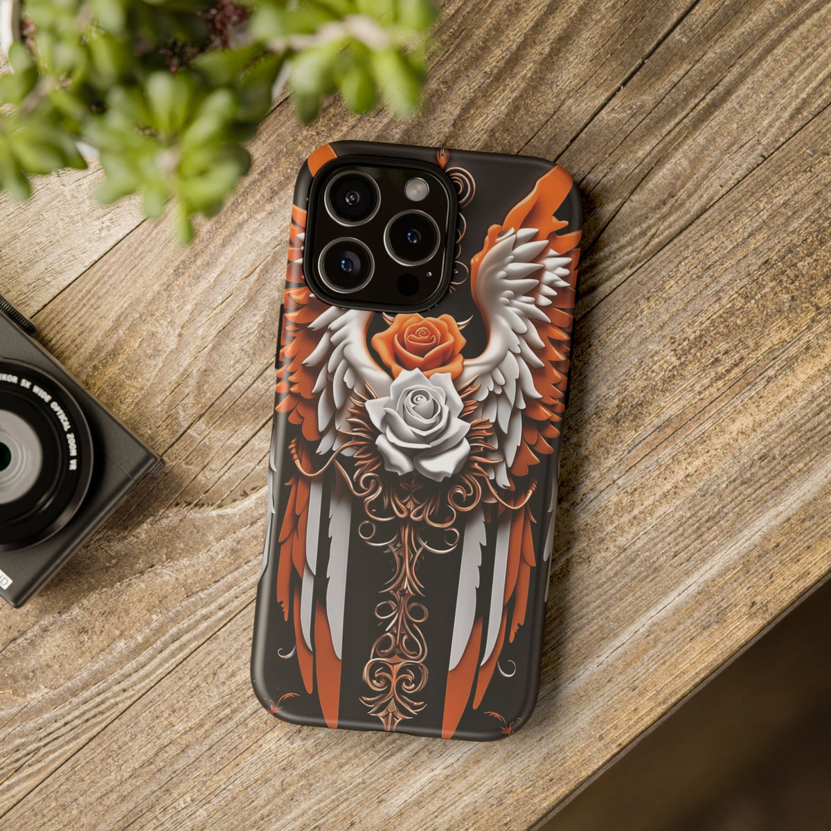 Phone Case - Tough - Orange Angel Wings