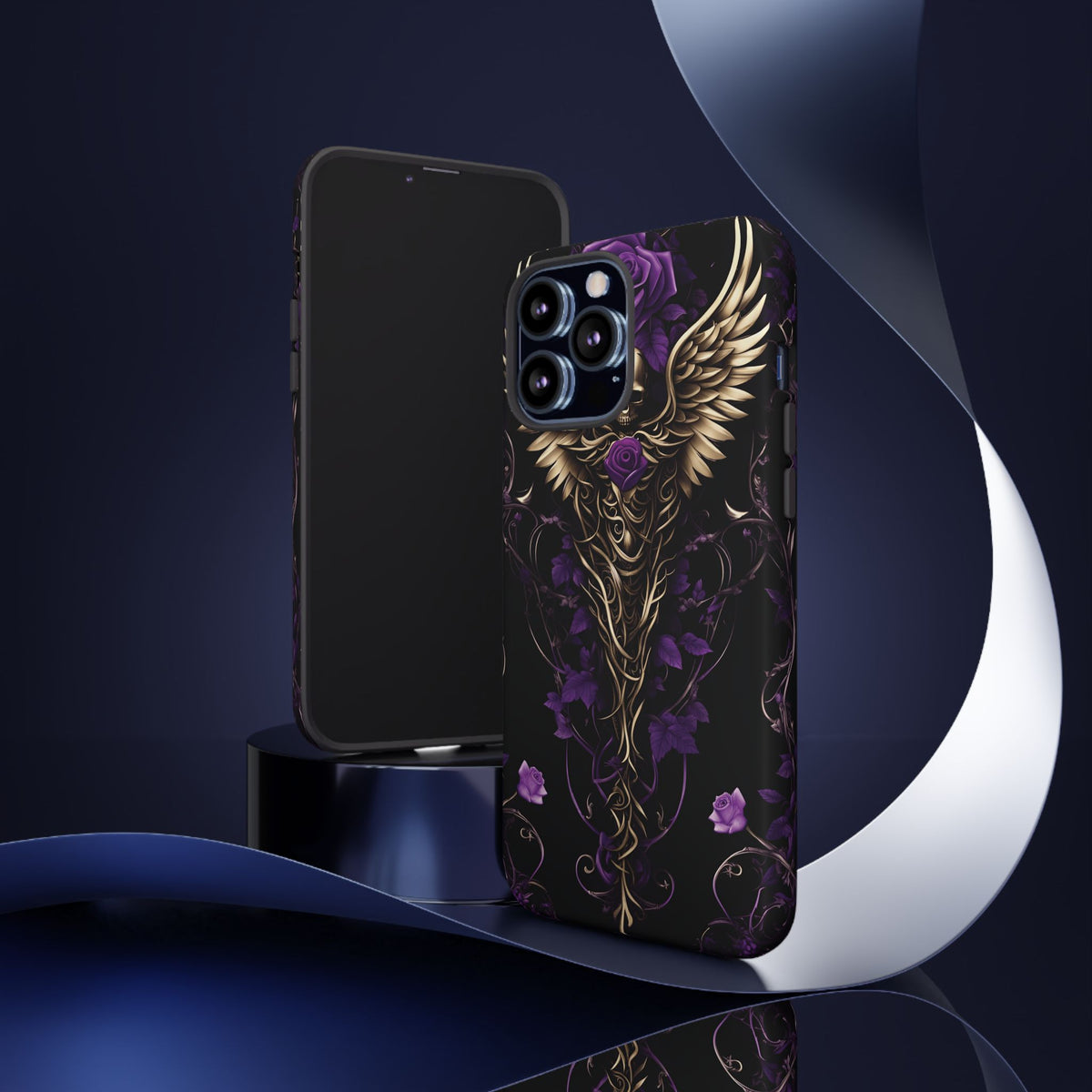 Phone Case - Tough - Purple Skull & Wings
