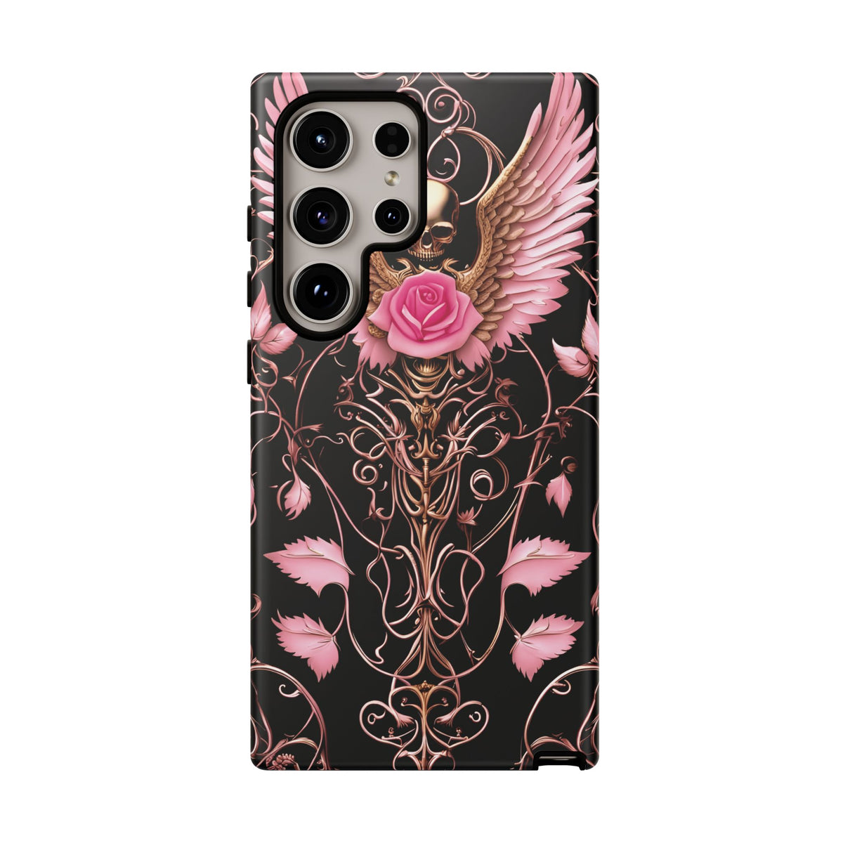 Phone Case - Tough - Pink Skull & Wings