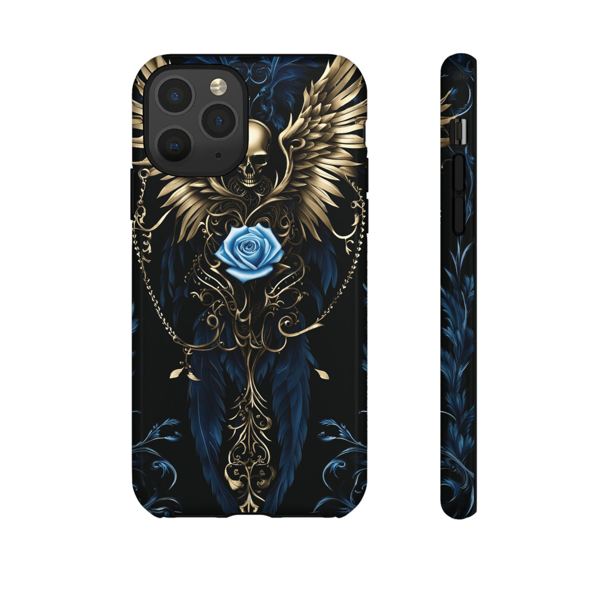 Phone Case - Tough - Blue Skull & Wings