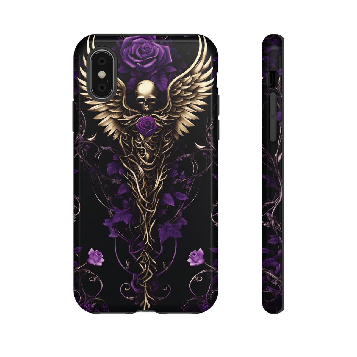 Phone Case - Tough - Purple Skull & Wings