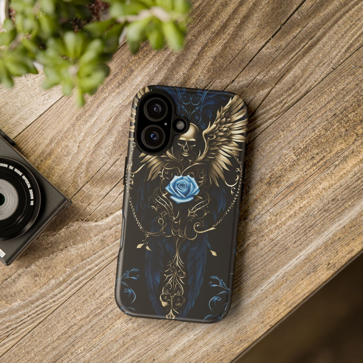 Phone Case - Tough - Blue Skull & Wings