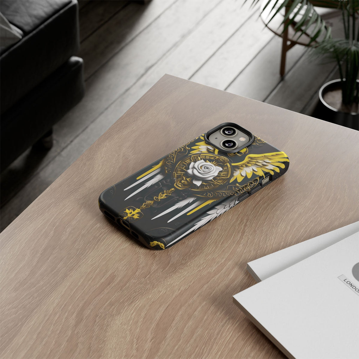 Phone Case - Tough - Yellow Angel Wings