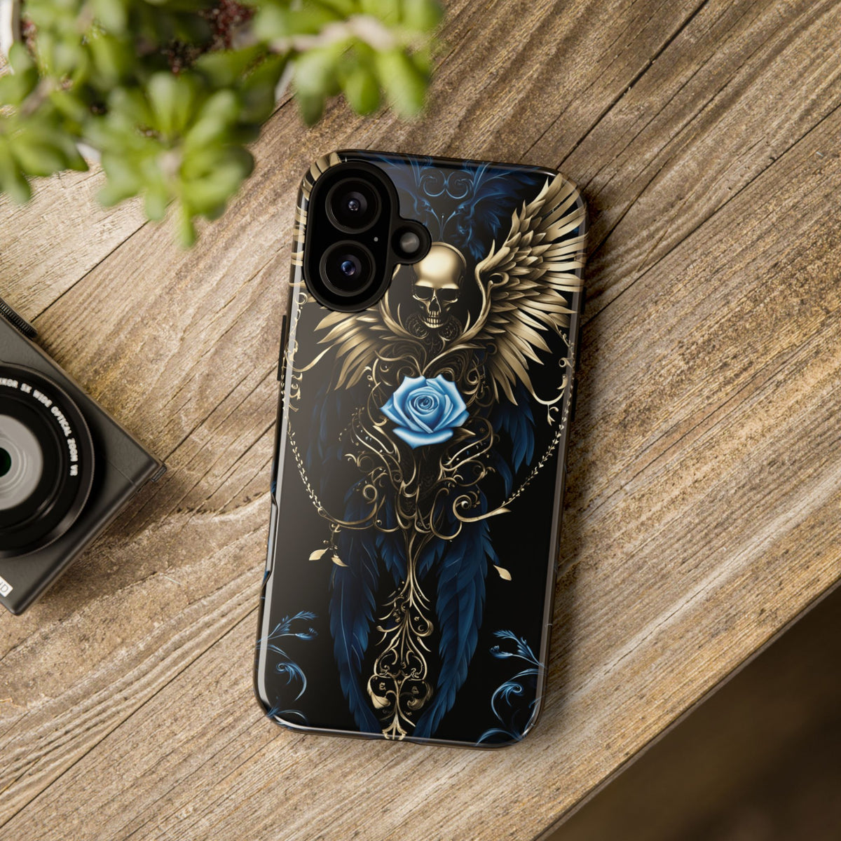Phone Case - Tough - Blue Skull & Wings