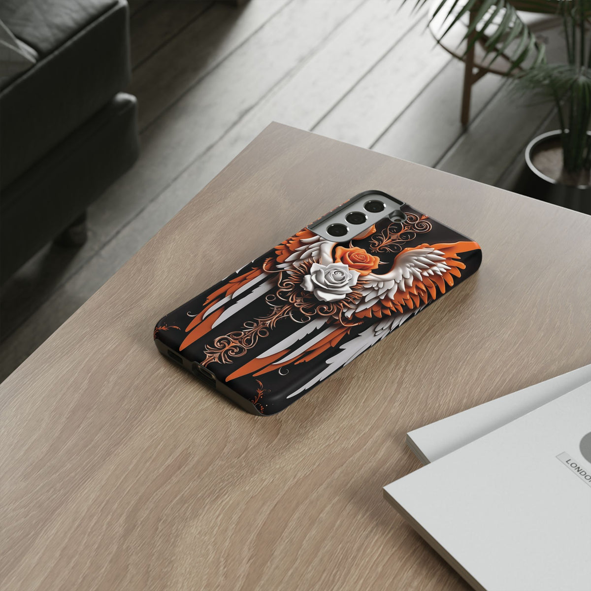 Phone Case - Tough - Orange Angel Wings