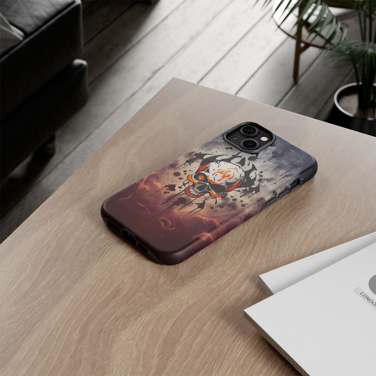 Phone Case - Tough - Orange Skull