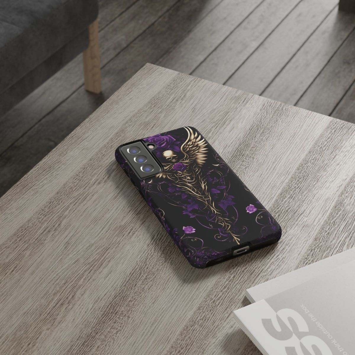 Phone Case - Tough - Purple Skull & Wings