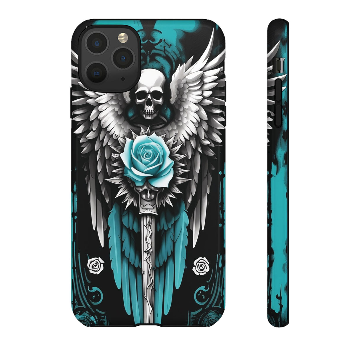 Phone Case - Tough - Cyan Angel Wings