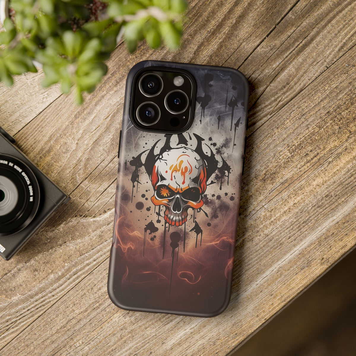 Phone Case - Tough - Orange Skull