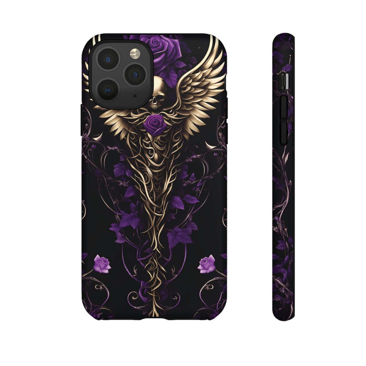 Phone Case - Tough - Purple Skull & Wings