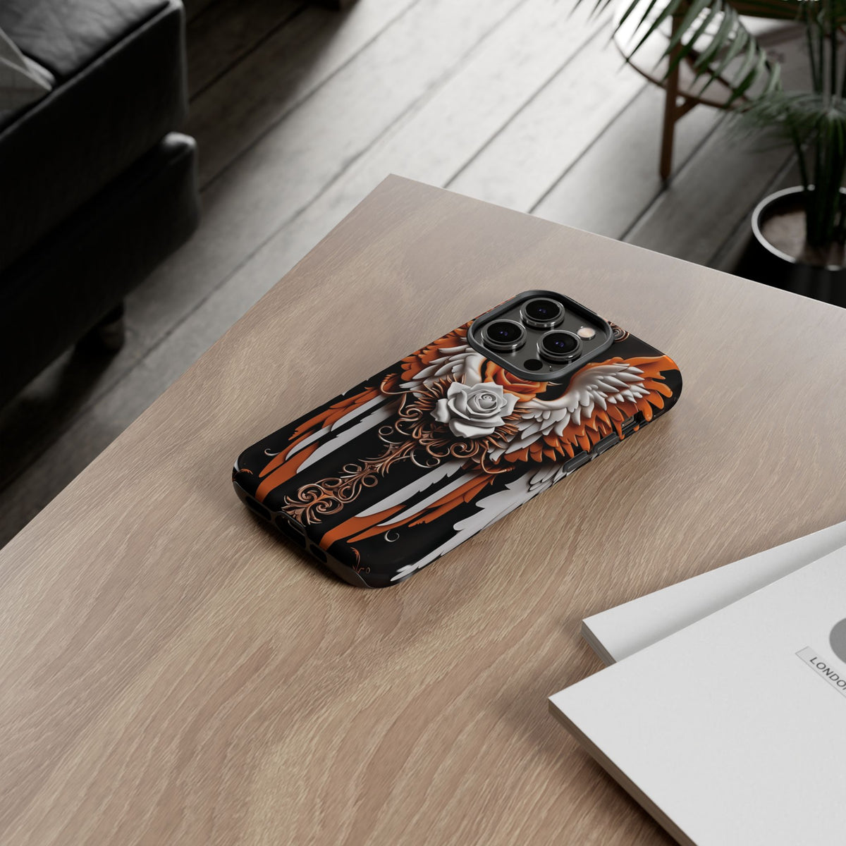 Phone Case - Tough - Orange Angel Wings