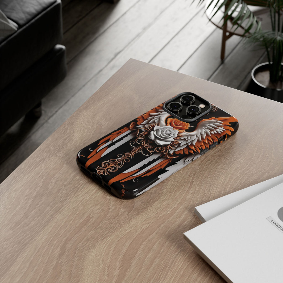 Phone Case - Tough - Orange Angel Wings