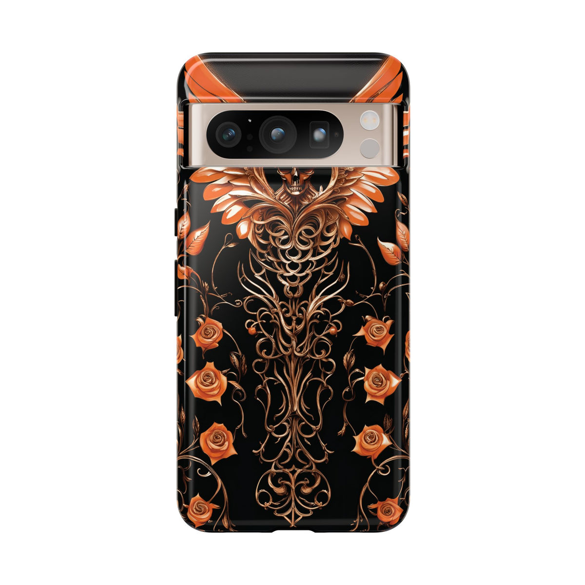 Phone Case - Tough - Orange Skull & Wings