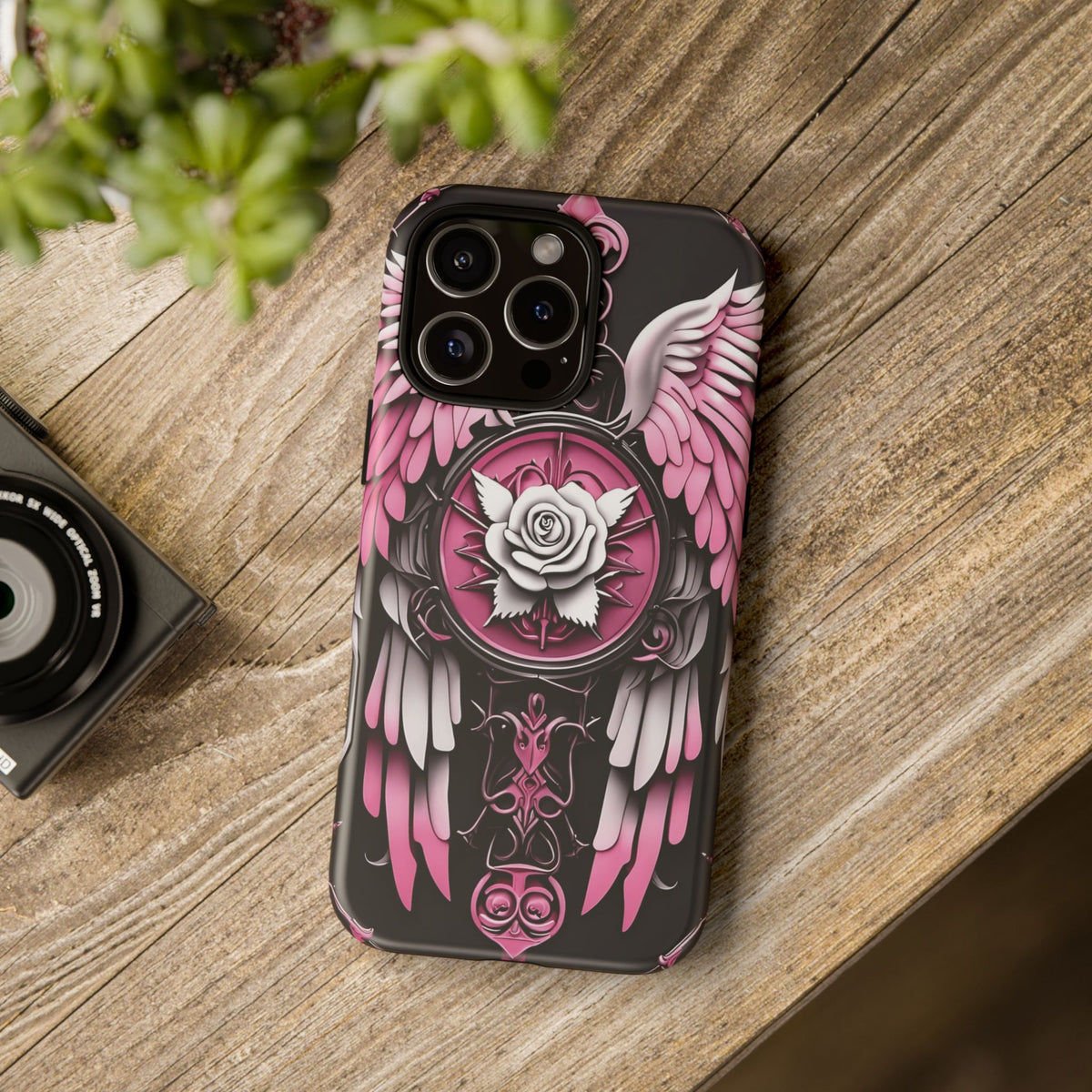 Phone Case - Tough - Pink Angel Wings