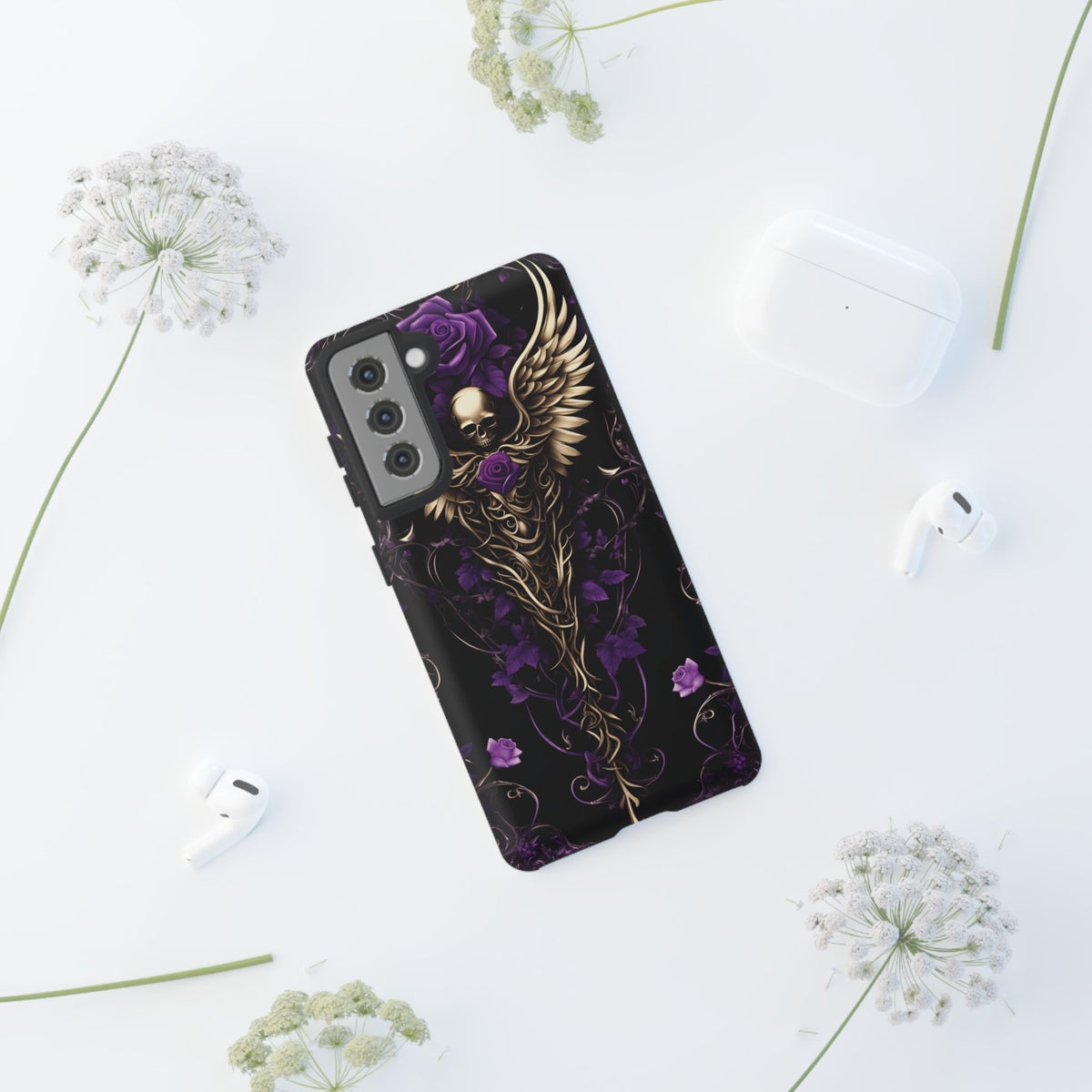 Phone Case - Tough - Purple Skull & Wings