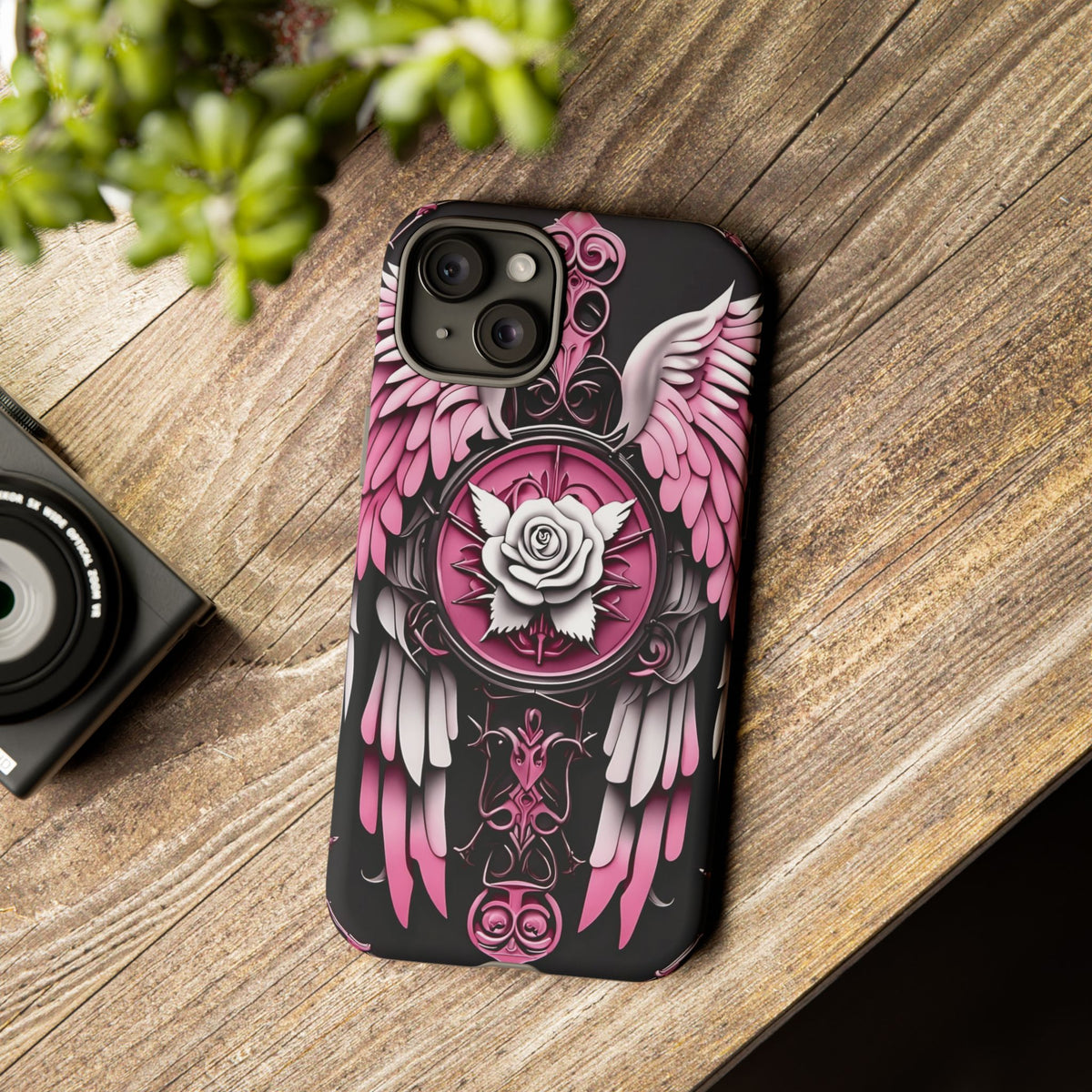 Phone Case - Tough - Pink Angel Wings