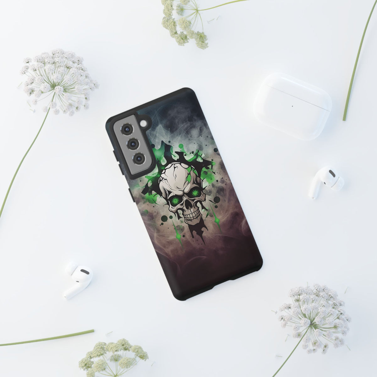 Phone Case - Tough - Green Skull