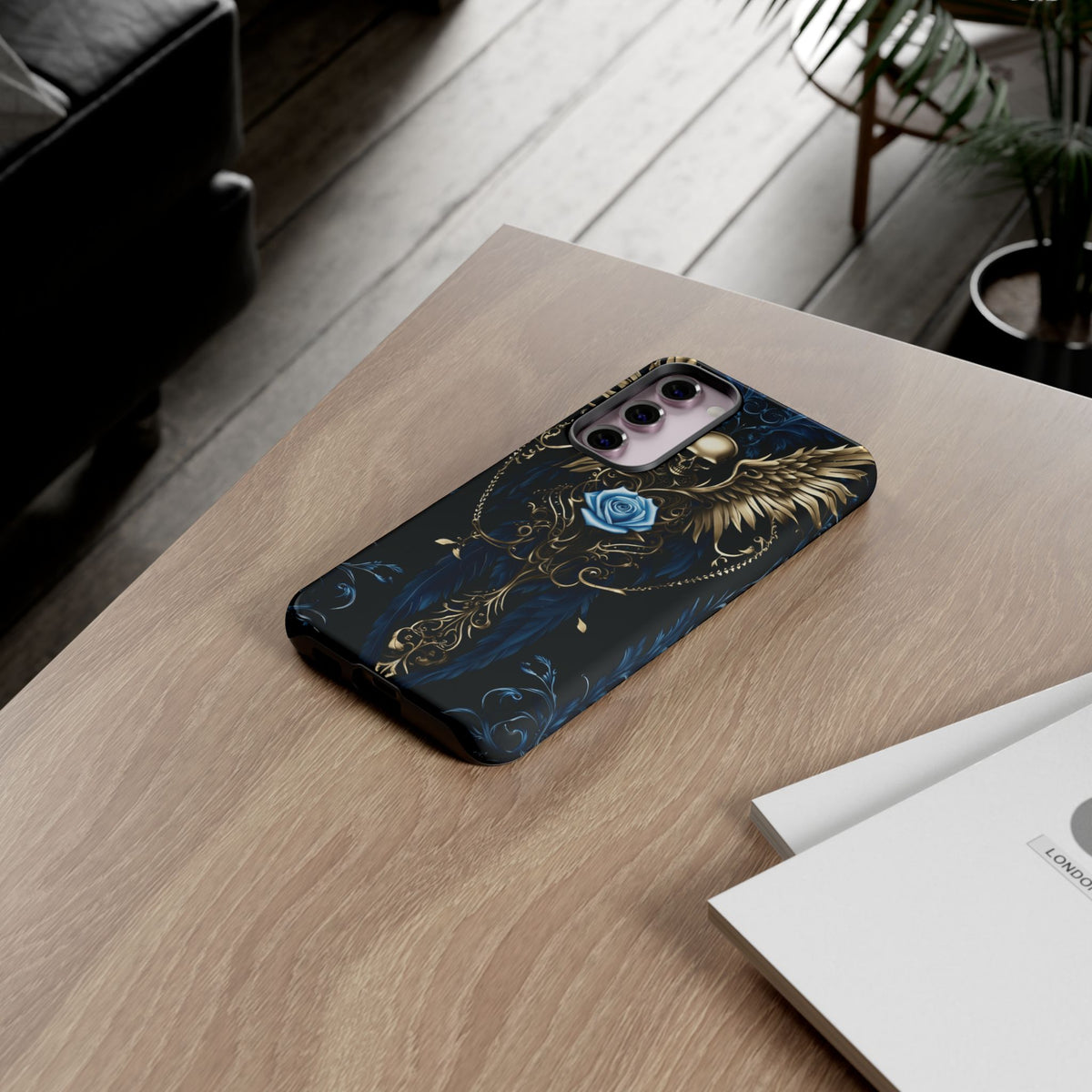 Phone Case - Tough - Blue Skull & Wings